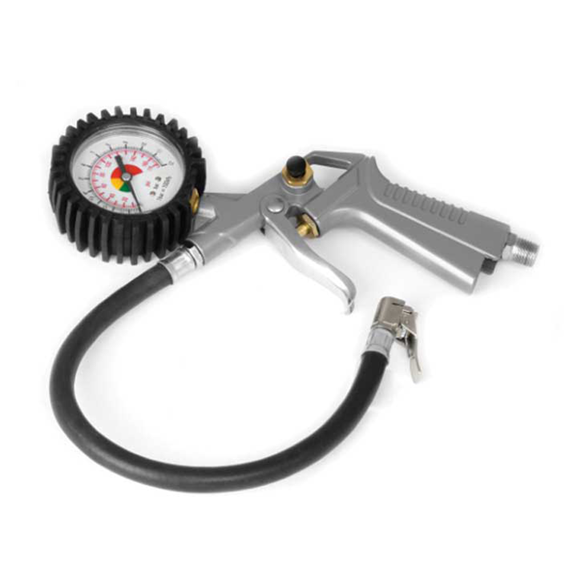 Performance Tool Tire Inflator — 170 PSI, Dial Gauge, Push Button Release Valve, 14in. Hose, Clip-On Chuck, Model# PRTM521